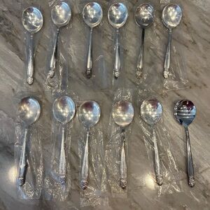 Elegant Vintage Silver plated Spoons 12 pc Set by Homes and Edward